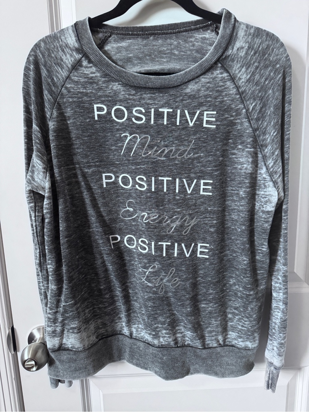 Positive Mind Grey Graphic Sweatshirt - Women-Medium